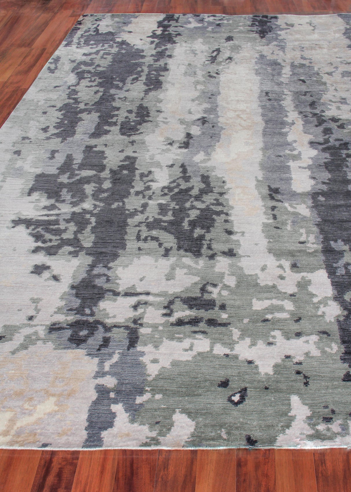 Exquisite Rugs Bamboo Silk Hand-knotted 3337 Blue/Gray 10' x 14' Area Rug