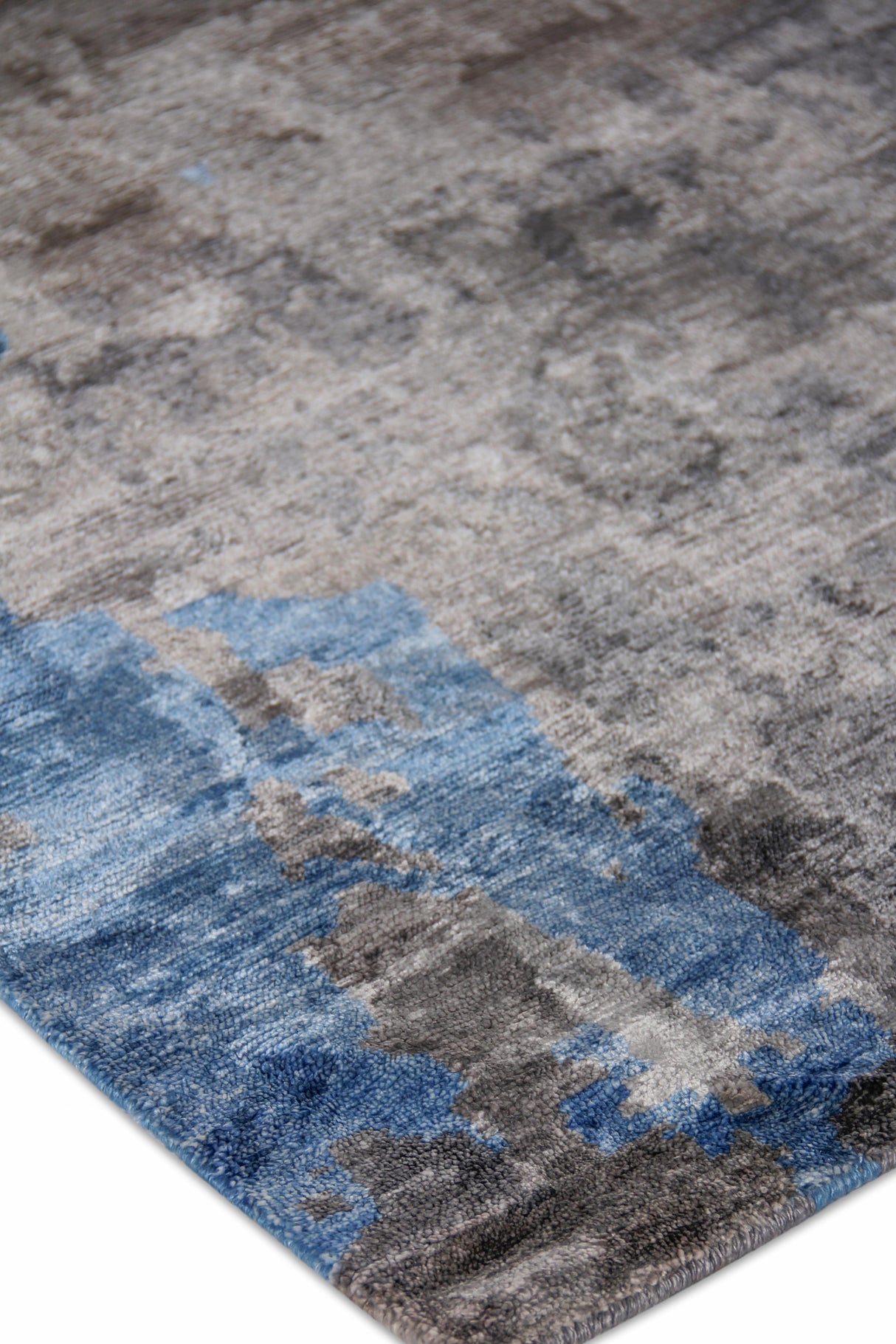 Exquisite Rugs Bamboo Silk Hand-knotted 3339 Blue/Gray 10' x 14' Area Rug