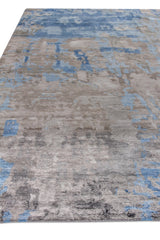 Exquisite Rugs Bamboo Silk Hand-knotted 3339 Blue/Gray 10' x 14' Area Rug