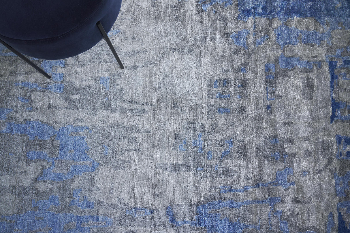 Exquisite Rugs Bamboo Silk Hand-knotted 3339 Blue/Gray 10' x 14' Area Rug