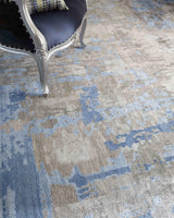 Exquisite Rugs Bamboo Silk Hand-knotted 3339 Blue/Gray 10' x 14' Area Rug
