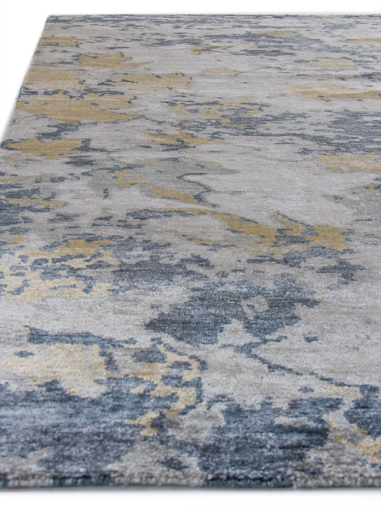 Exquisite Rugs Bamboo Silk Hand-knotted 3340 Blue/Gray 8' x 10' Area Rug