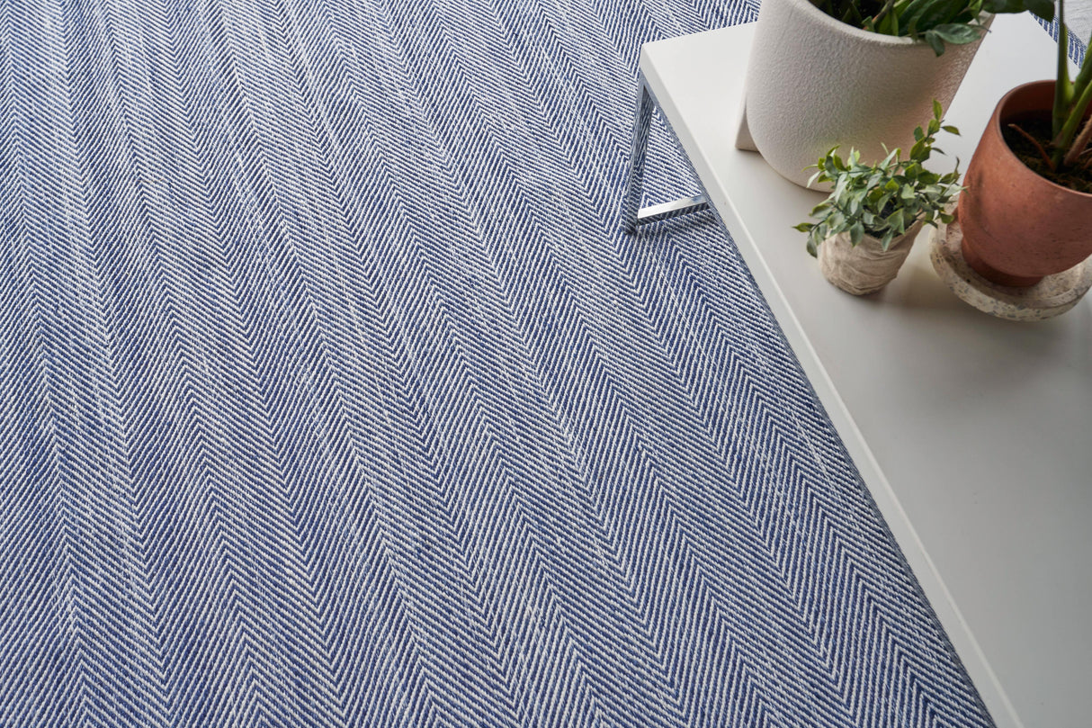 Exquisite Rugs Bintan Indoor/Outdoor Flatweave PET yarn 4895 Ivory/Blue 9' x 12' Area Rug