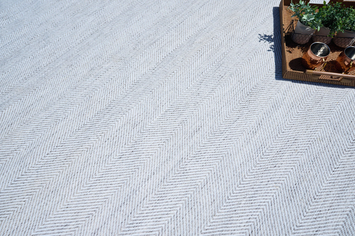 Exquisite Rugs Bintan Indoor/Outdoor Flatweave PET yarn 4987 Ivory/Gray 8' x 10' Area Rug