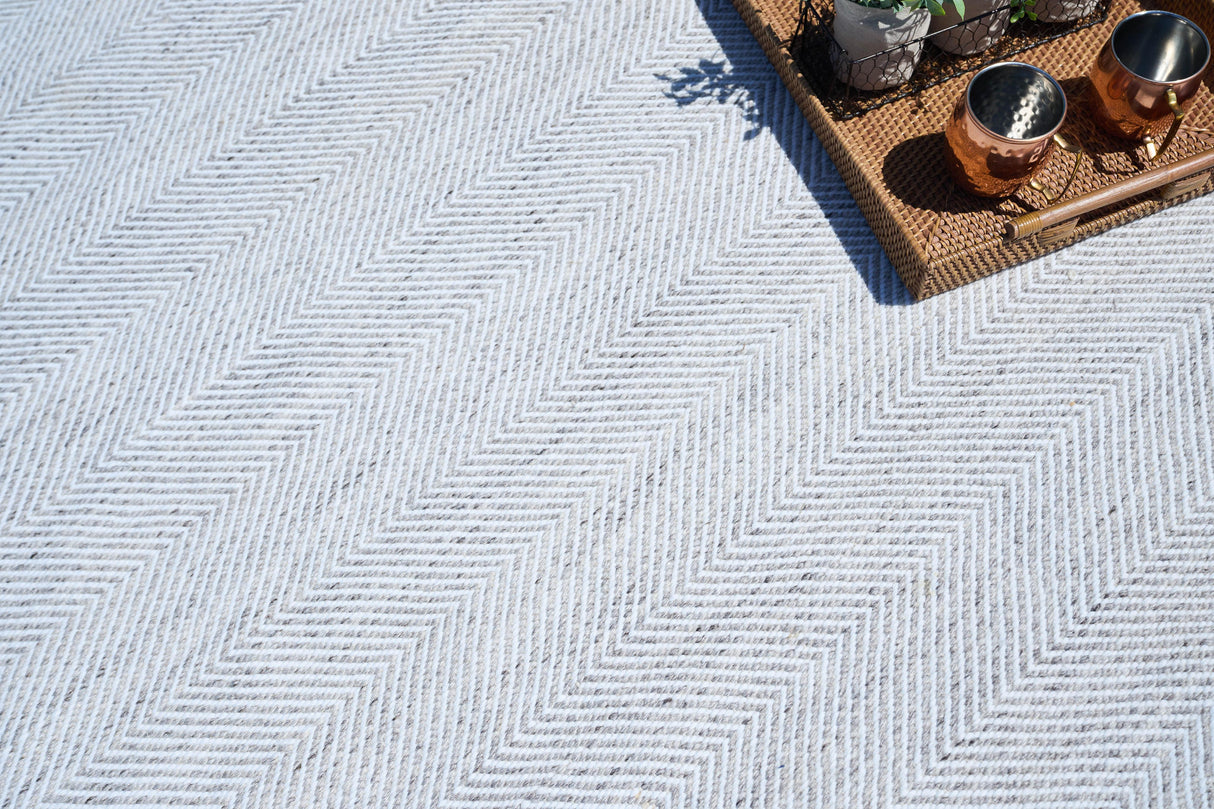 Exquisite Rugs Bintan Indoor/Outdoor Flatweave PET yarn 4987 Ivory/Gray 9' x 12' Area Rug