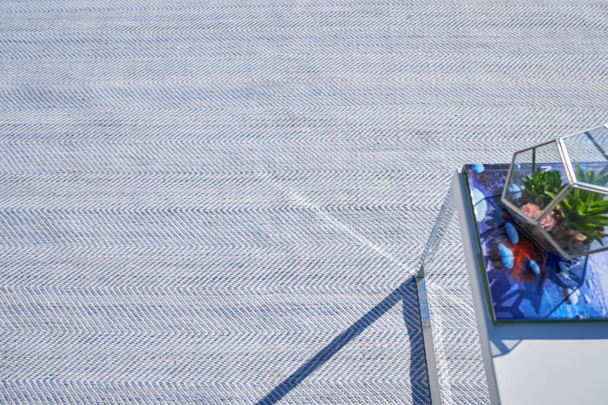 Exquisite Rugs Bintan Indoor/Outdoor Flatweave PET yarn 4988 Light Blue 9' x 12' Area Rug