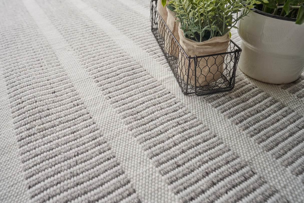 Exquisite Rugs Boca Indoor/Outdoor Flatweave PET yarn 4888 Ivory/Gray 6' x 9' Area Rug