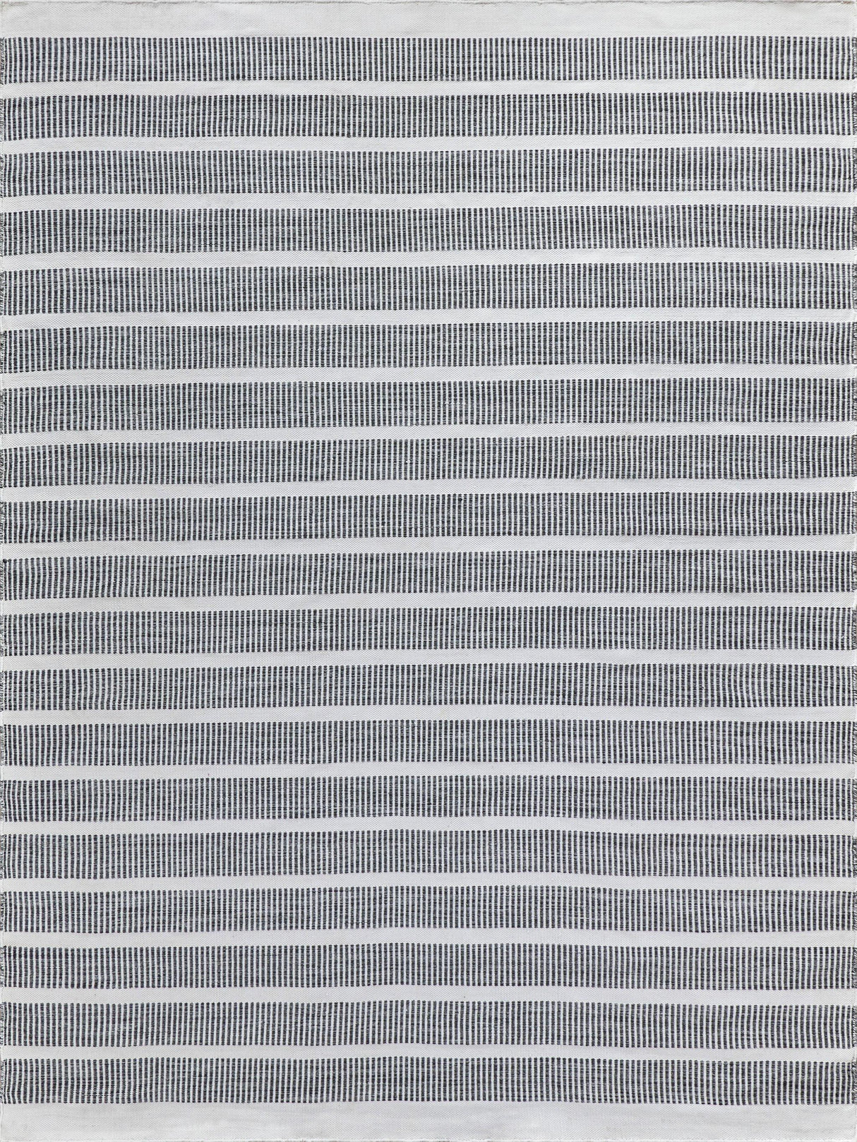 Exquisite Boca Indoor/Outdoor Flatweave PET yarn Ivory/Black Area Rug 8.0'X10.0' Rug