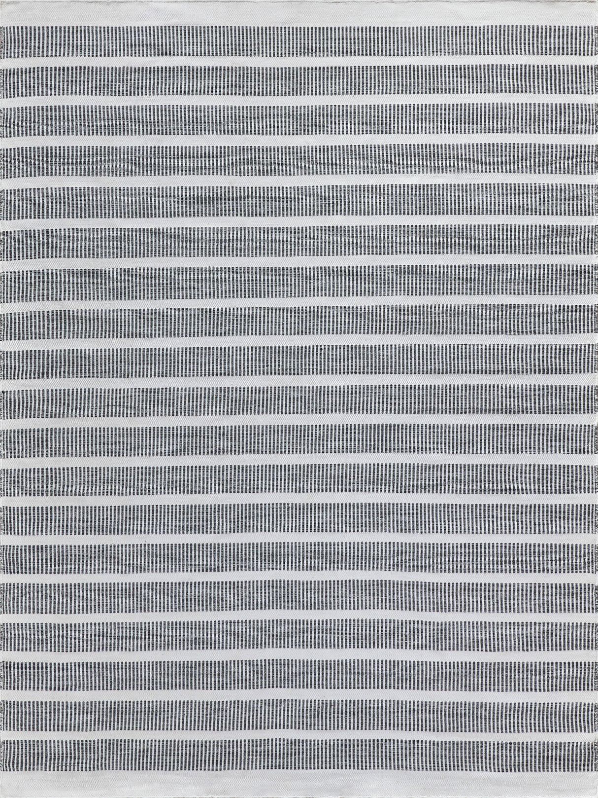 Exquisite Rugs Boca Indoor/Outdoor Flatweave PET yarn 4889 Ivory/Black 9' x 12' Area Rug