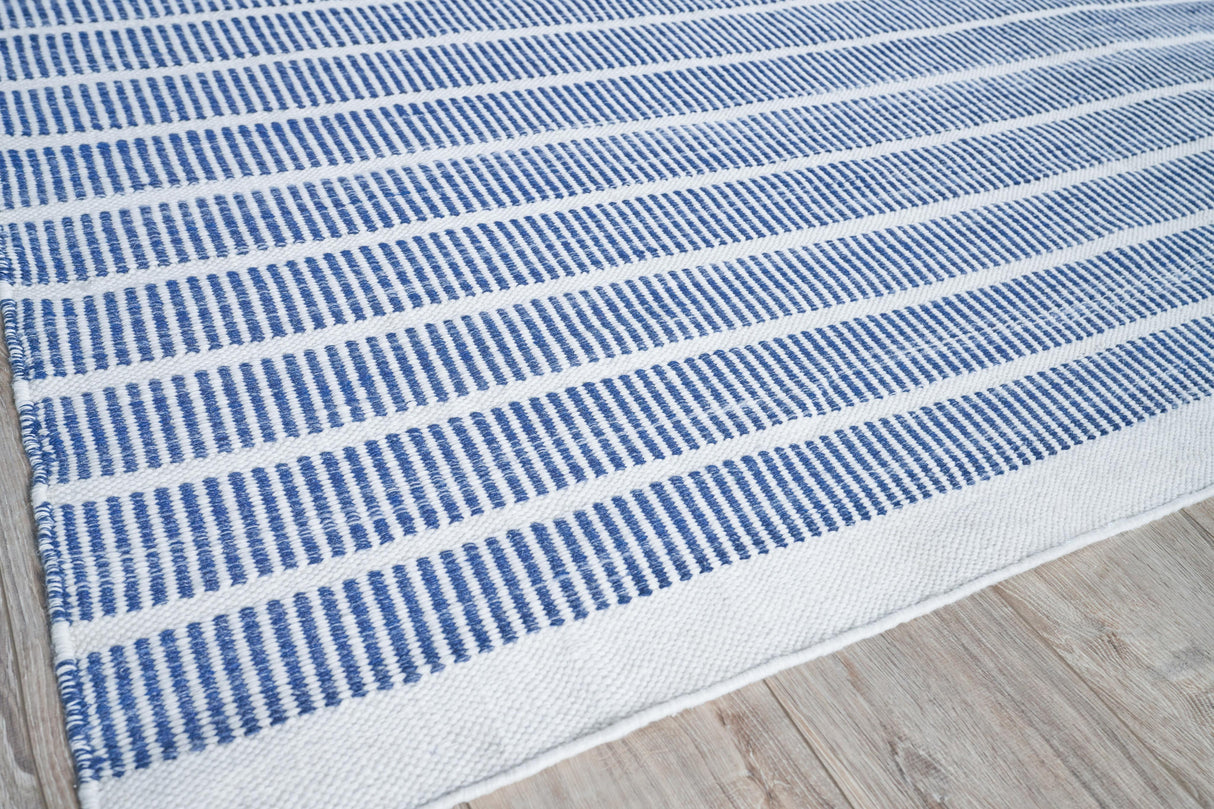 Exquisite Rugs Boca Indoor/Outdoor Flatweave PET yarn 4890 Ivory/Blue 12' x 15' Area Rug
