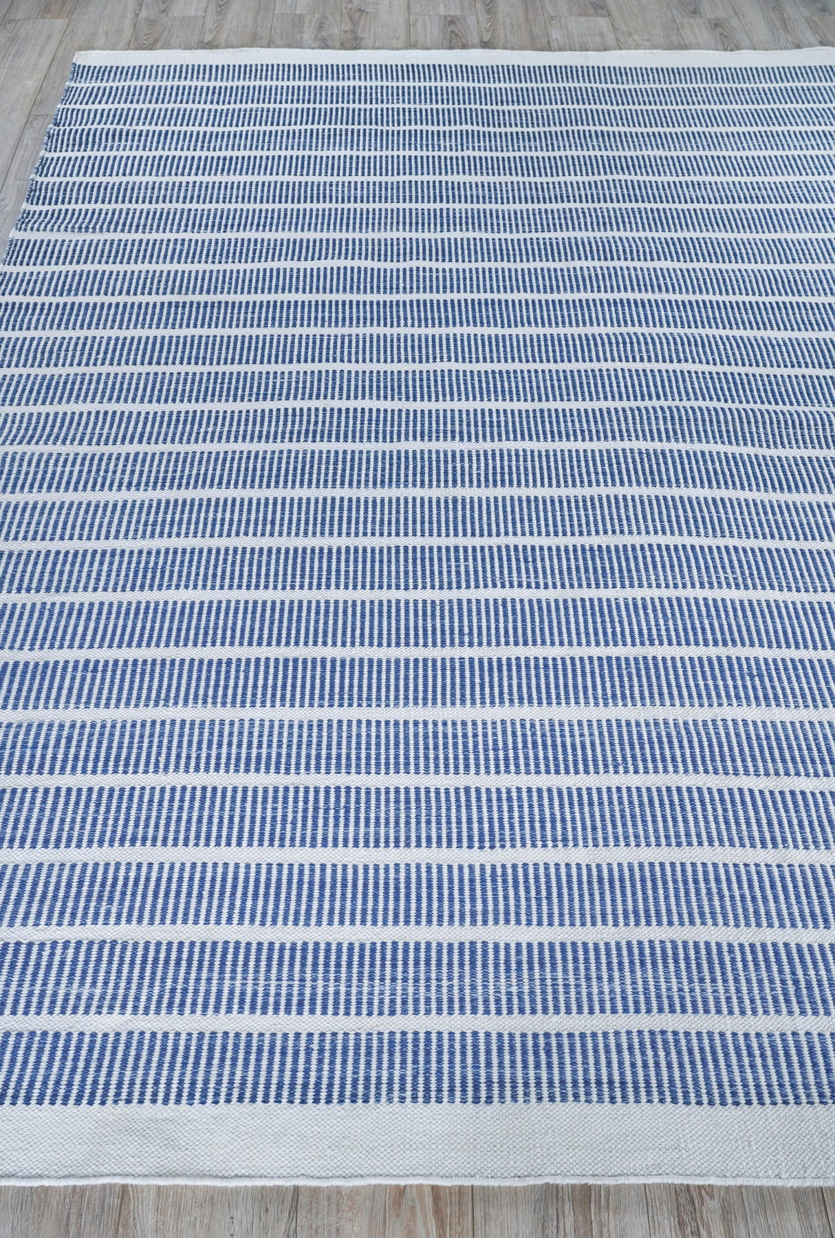 Exquisite Rugs Boca Indoor/Outdoor Flatweave PET yarn 4890 Ivory/Blue 12' x 15' Area Rug