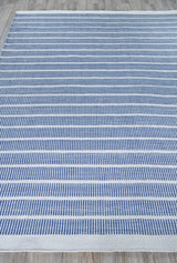 Exquisite Rugs Boca Indoor/Outdoor Flatweave PET yarn 4890 Ivory/Blue 12' x 15' Area Rug