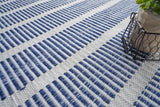 Exquisite Rugs Boca Indoor/Outdoor Flatweave PET yarn 4890 Ivory/Blue 6' x 9' Area Rug