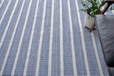 Exquisite Rugs Boca Indoor/Outdoor Flatweave PET yarn 4890 Ivory/Blue 9' x 12' Area Rug