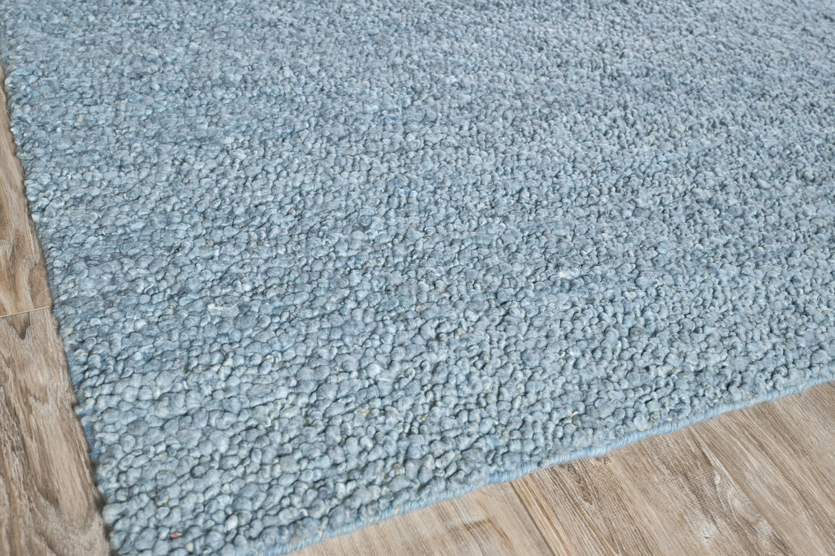 Exquisite Rugs Borelli Hand-loomed New Zealand Wool 4753 Light Blue 10' x 14' Area Rug