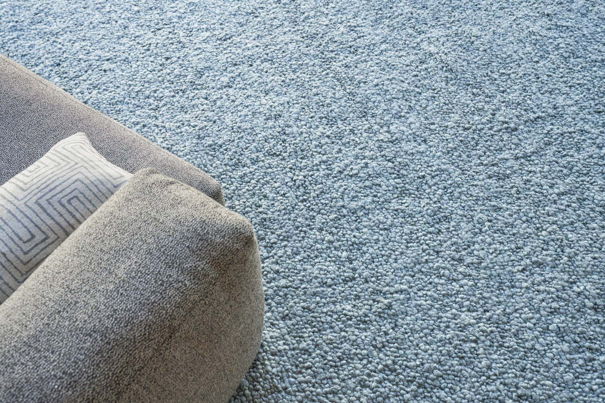 Exquisite Rugs Borelli Hand-loomed New Zealand Wool 4753 Light Blue 6' x 9' Area Rug