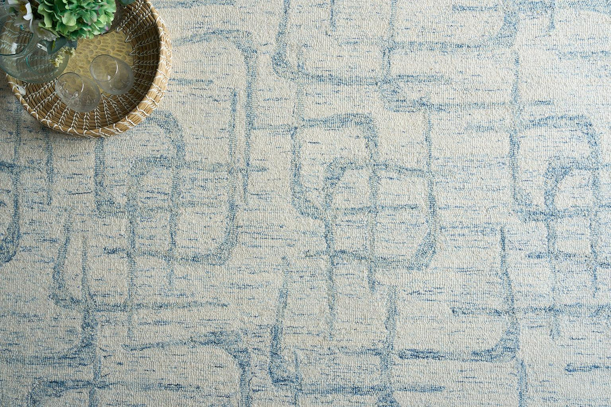 Exquisite Rugs Breeze Hand-tufted New Zealand Wool 6536 Light Blue 10' x 14' Area Rug
