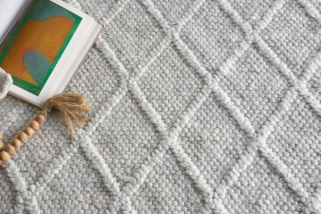 Exquisite Rugs Brentwood Handwoven Wool/Viscose 4704 Ivory 12' x 15' Area Rug