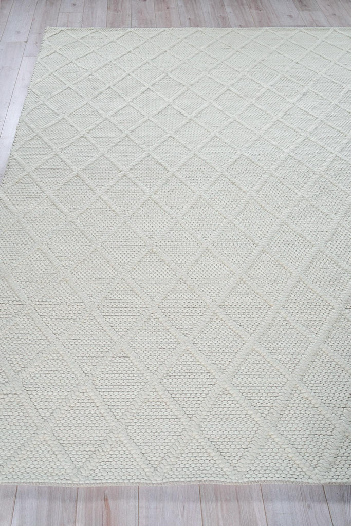 Exquisite Brentwood Handwoven Wool/Viscose White Area Rug 10.0'X14.0' Rug