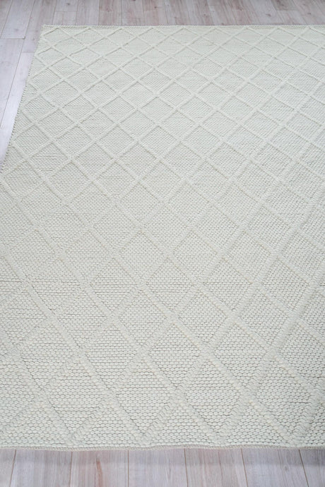 Exquisite Rugs Brentwood Handwoven Wool/Viscose 4716 White 10' x 14' Area Rug