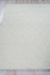 Exquisite Rugs Brentwood Handwoven Wool/Viscose 4716 White 6' x 9' Area Rug