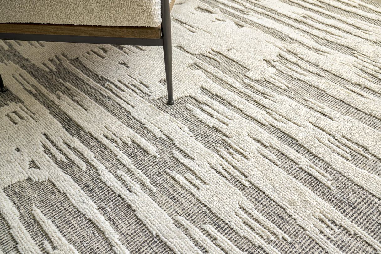 Exquisite Rugs Calibre Hand-knotted New Zealand Wool 4460 Ivory/Charcoal 9' x 12' Area Rug
