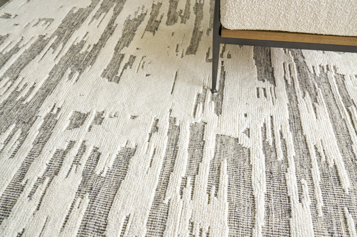 Exquisite Rugs Calibre Hand-knotted New Zealand Wool 4460 Ivory/Charcoal 9' x 12' Area Rug