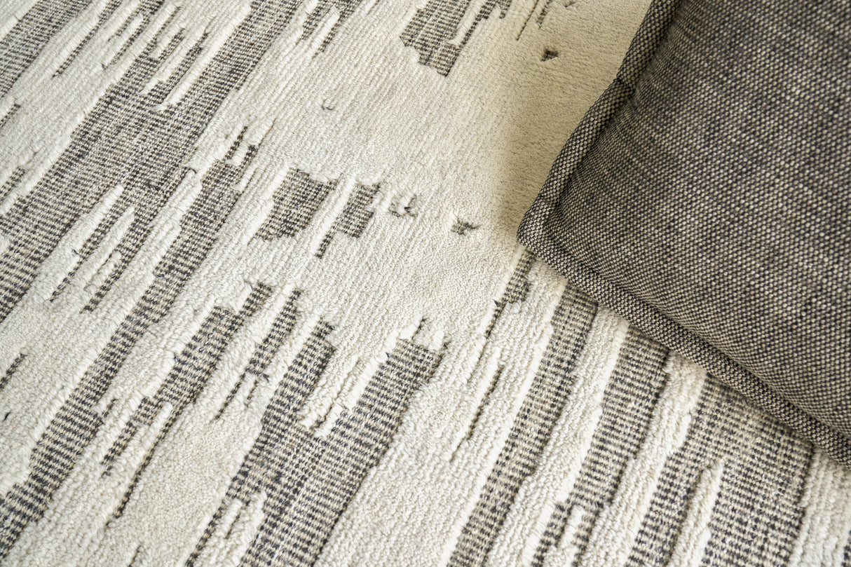 Exquisite Rugs Calibre Hand-knotted New Zealand Wool 4460 Ivory/Charcoal 9' x 12' Area Rug