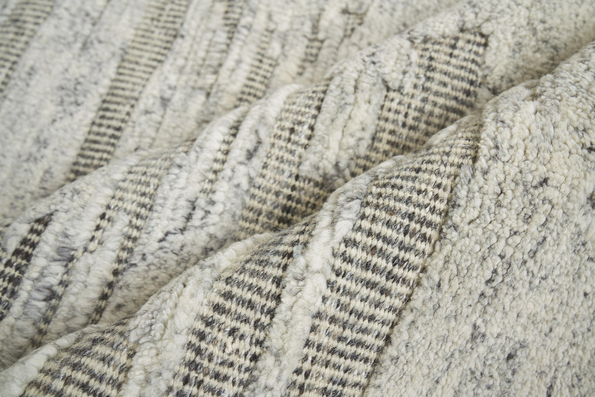 Exquisite Rugs Calibre Hand-knotted New Zealand Wool 4461 Silver/Charcoal 10' x 14' Area Rug