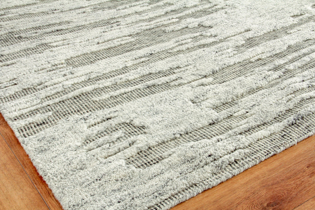 Exquisite Rugs Calibre Hand-knotted New Zealand Wool 4461 Silver/Charcoal 6' x 9' Area Rug
