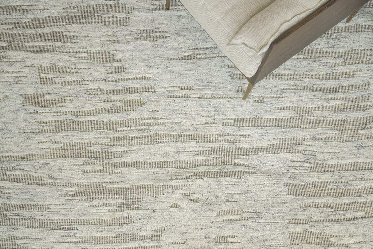 Exquisite Rugs Calibre Hand-knotted New Zealand Wool 4461 Silver/Charcoal 6' x 9' Area Rug