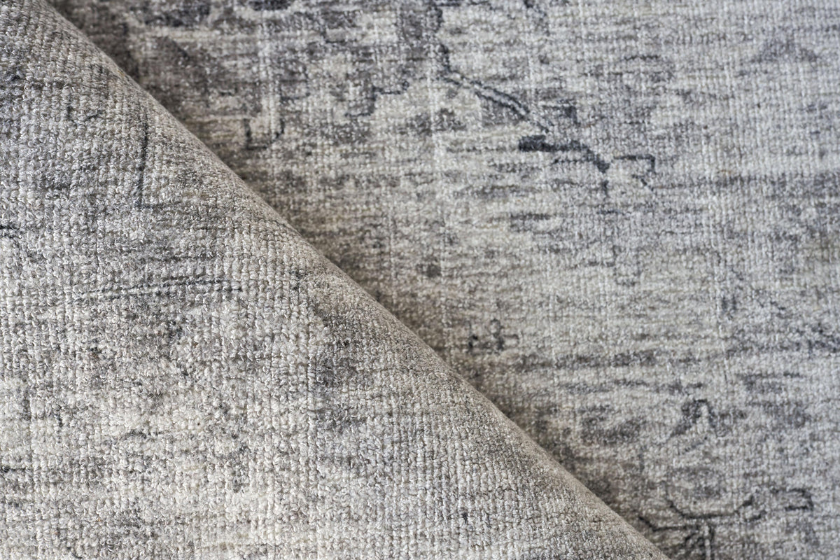 Exquisite Rugs Cambridge Hand-loomed Wool/Bamboo Silk 4966 Gray/Silver 12' x 15' Area Rug