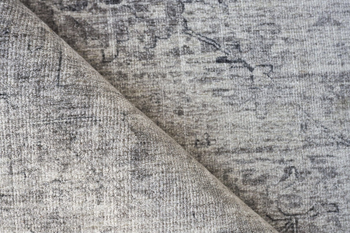 Exquisite Rugs Cambridge Hand-loomed Wool/Bamboo Silk 4966 Gray/Silver 6' x 9' Area Rug