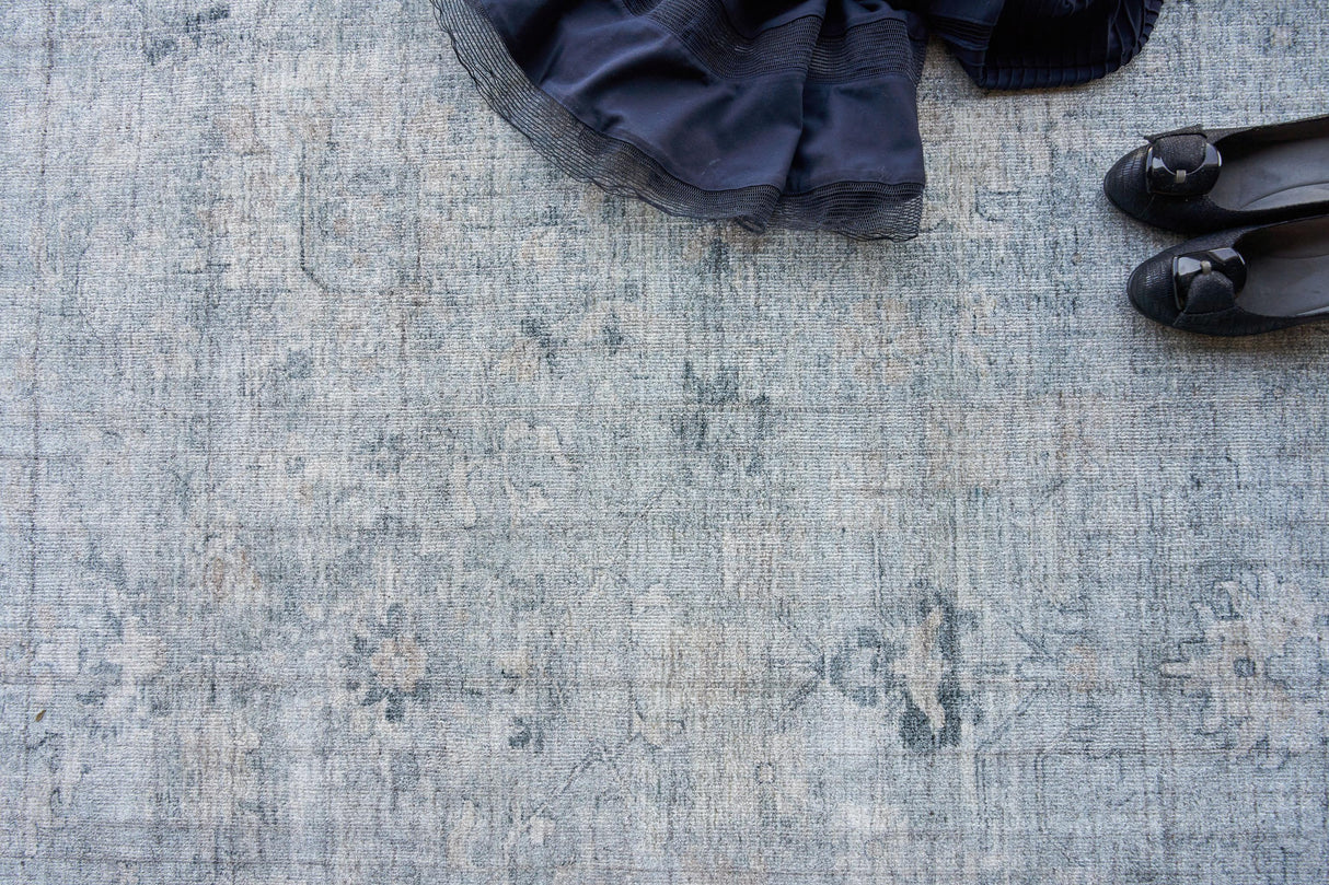 Exquisite Rugs Cambridge Hand-loomed Wool/Bamboo Silk 4967 Blue 14' x 10' Area Rug