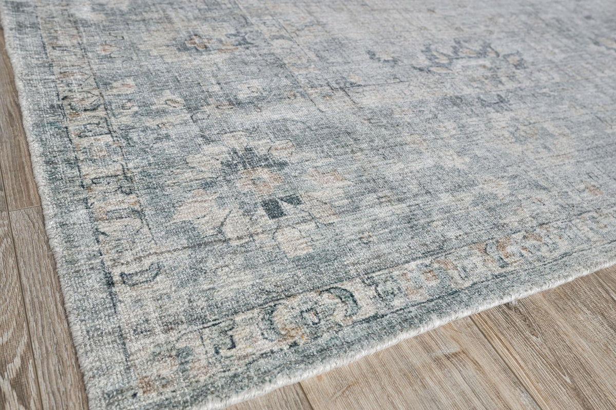 Exquisite Rugs Cambridge Hand-loomed Wool/Bamboo Silk 4967 Blue 10' x 8' Area Rug
