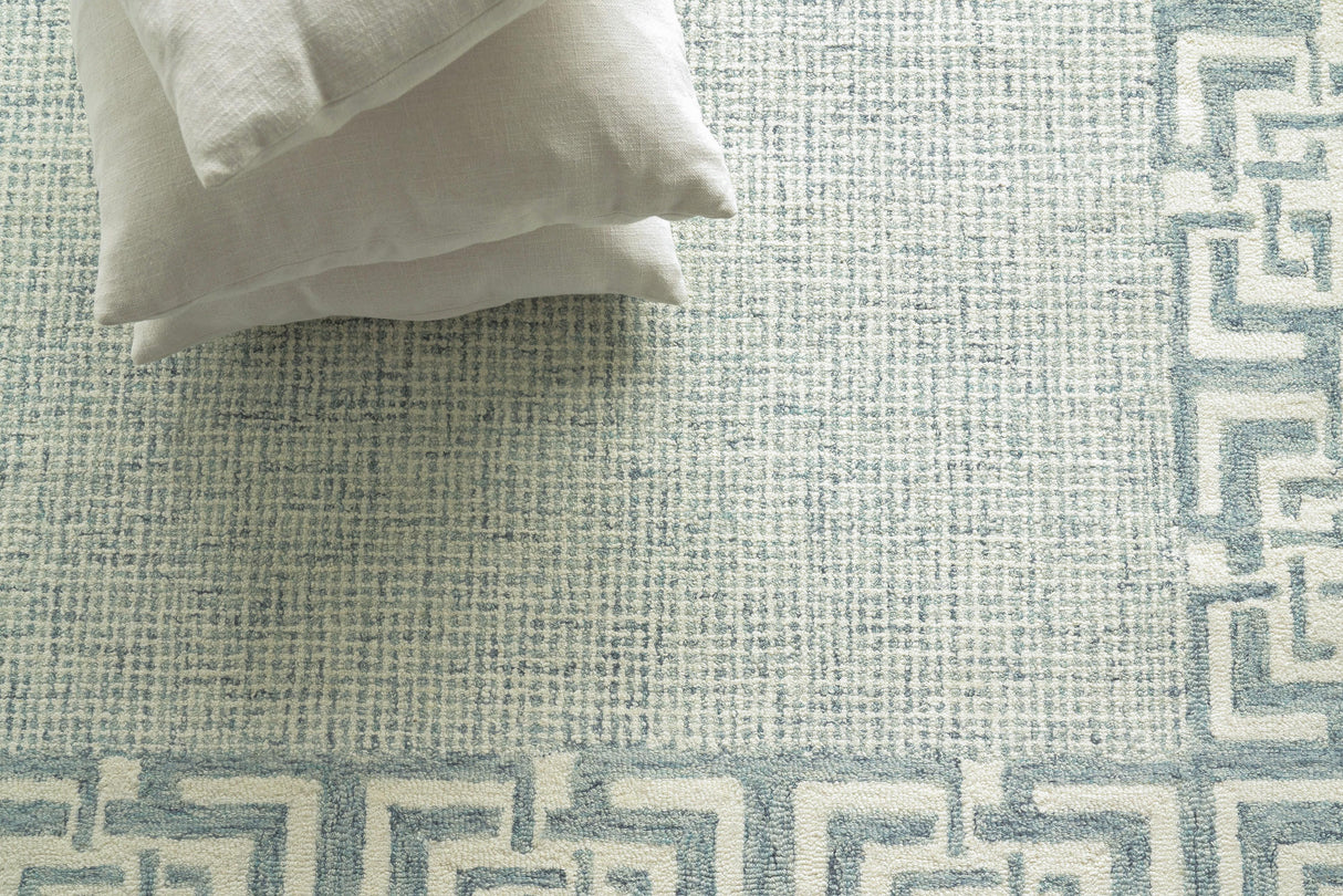 Exquisite Rugs Caprice Hand-tufted New Zealand Wool 2701 Aqua 8' x 10' Area Rug
