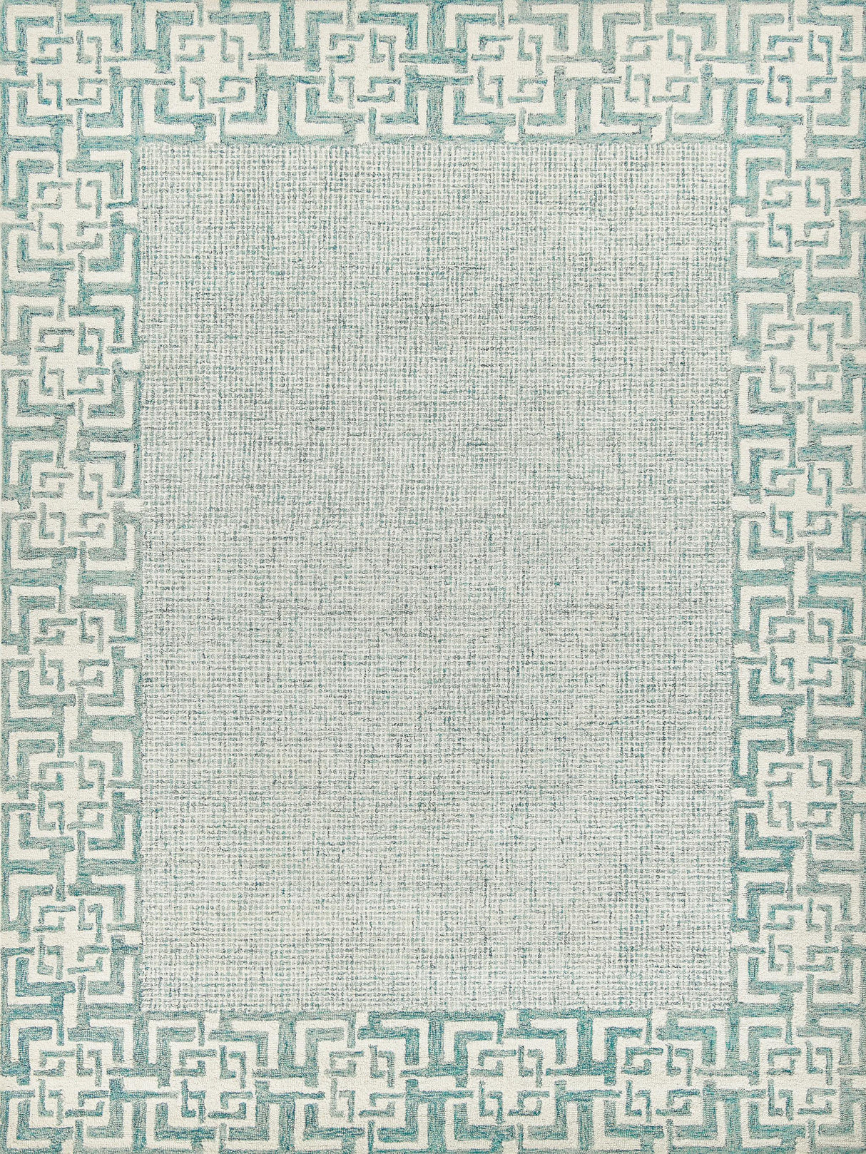 Exquisite Caprice Hand-tufted New Zealand Wool Aqua Area Rug 9.0'X12.0' Rug