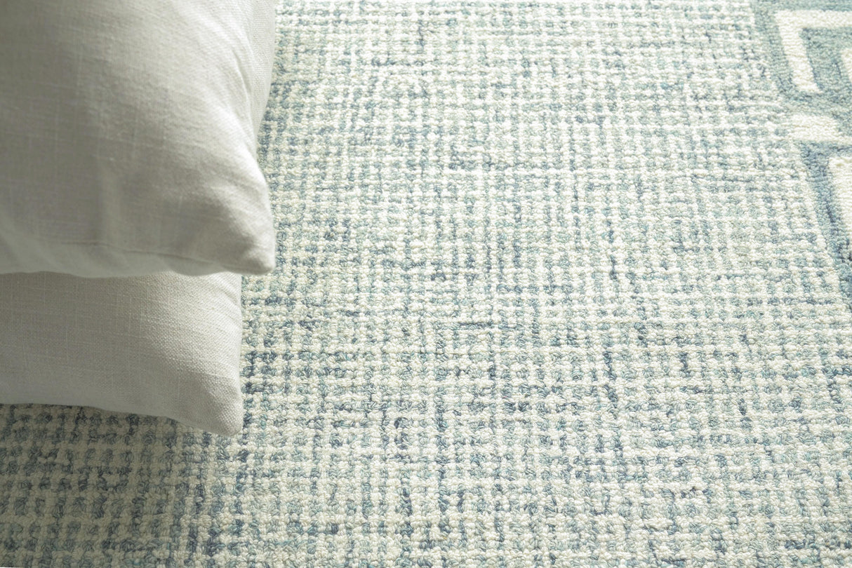 Exquisite Rugs Caprice Hand-tufted New Zealand Wool 2701 Aqua 9' x 12' Area Rug
