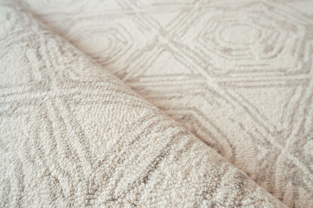 Exquisite Rugs Caprice Hand-tufted New Zealand Wool 2707 Silver/Ivory 5' x 8' Area Rug