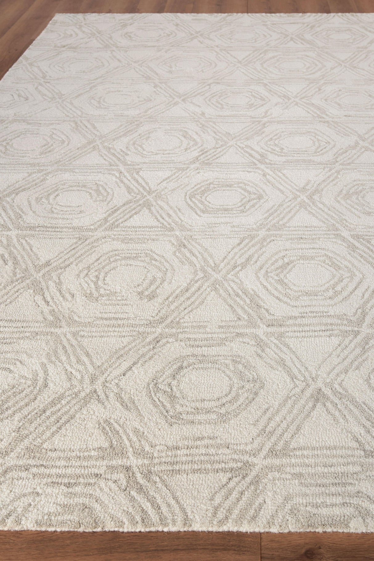 Exquisite Rugs Caprice Hand-tufted New Zealand Wool 2707 Silver/Ivory 8' x 10' Area Rug