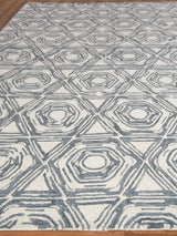 Exquisite Rugs Caprice Hand-tufted New Zealand Wool 2708 Dark Blue/Ivory 12' x 15' Area Rug