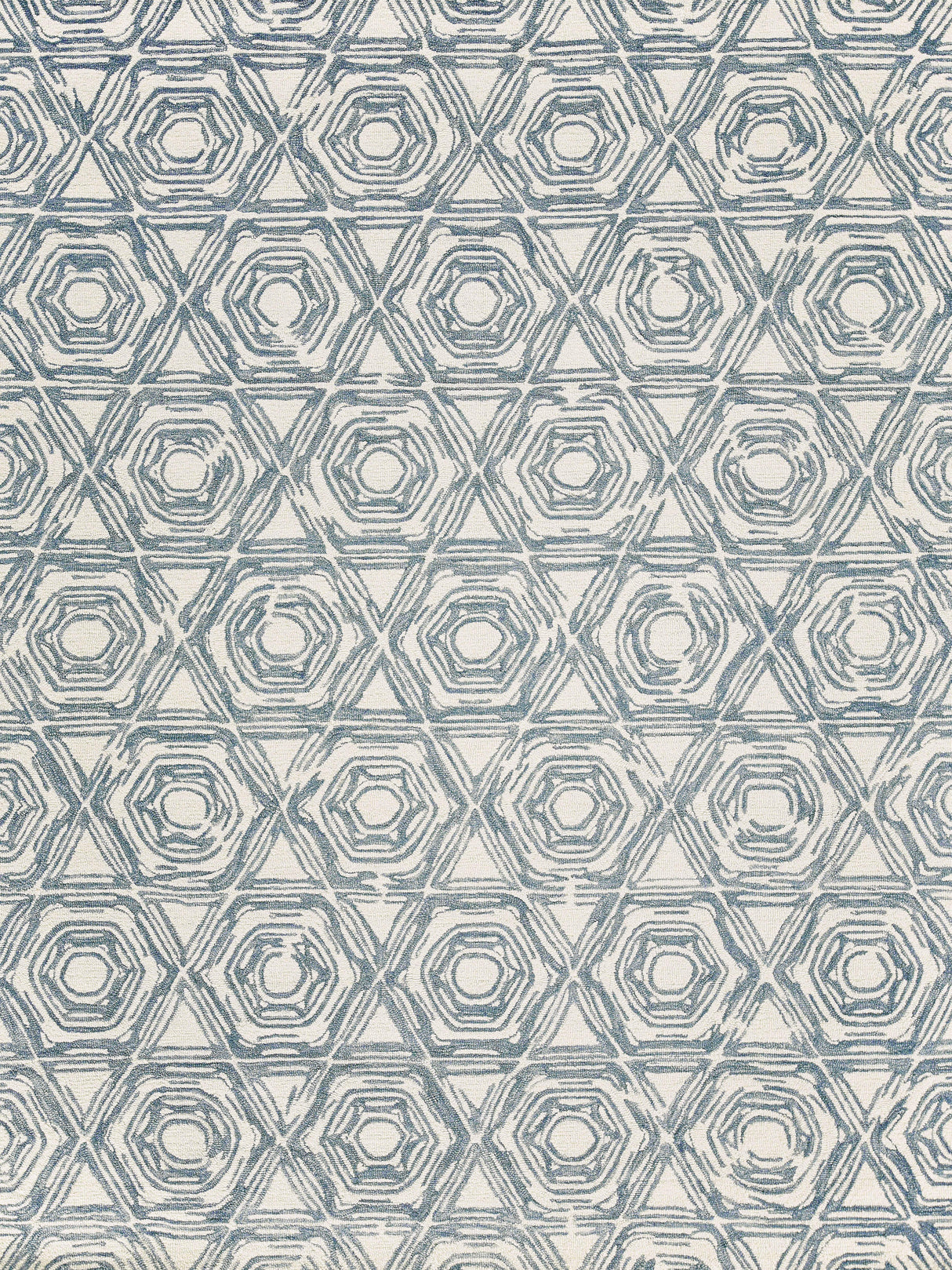 Exquisite Rugs Caprice Hand-tufted New Zealand Wool 2708 Dark Blue/Ivory 6' x 9' Area Rug