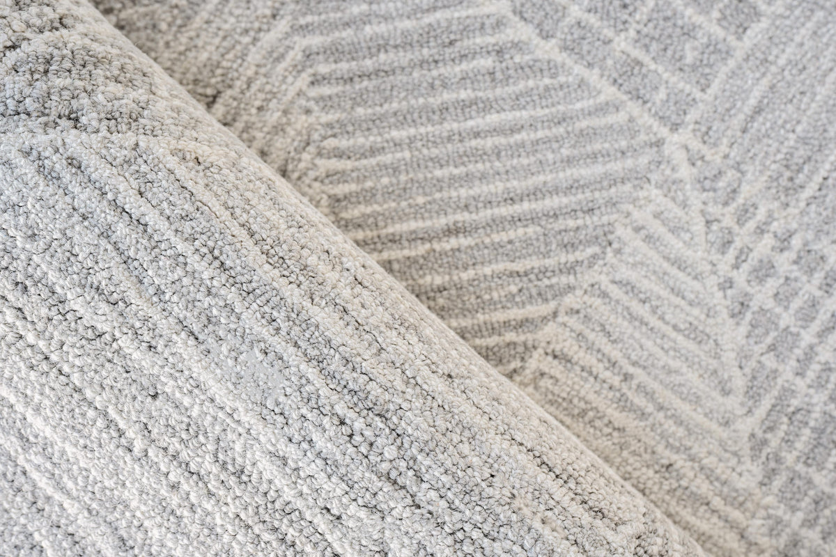 Exquisite Rugs Caprice Hand-tufted New Zealand Wool 4759 Silver/Ivory 8' x 10' Area Rug