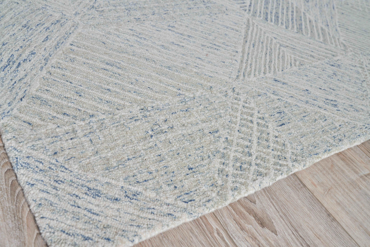 Exquisite Rugs Caprice Hand-tufted New Zealand Wool 4761 Light Blue 5' x 8' Area Rug