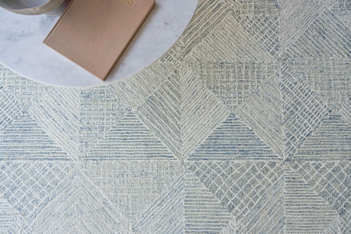 Exquisite Rugs Caprice Hand-tufted New Zealand Wool 4761 Light Blue 5' x 8' Area Rug