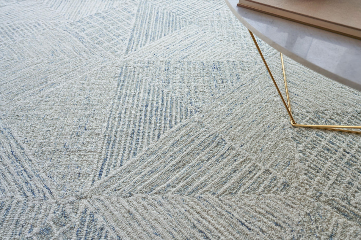 Exquisite Rugs Caprice Hand-tufted New Zealand Wool 4761 Light Blue 8' x 10' Area Rug