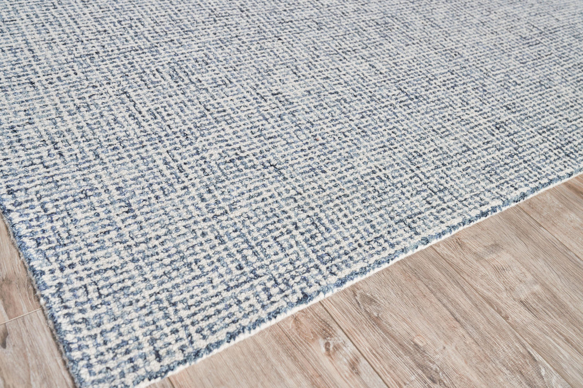 Exquisite Rugs Caprice Hand-tufted New Zealand Wool 4764 Dark Blue/Ivory 8' x 10' Area Rug
