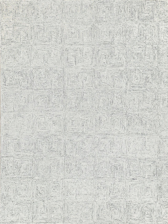 Exquisite Rugs Caprice Hand-tufted New Zealand Wool 4771 Light Blue/Ivory 10' x 14' Area Rug