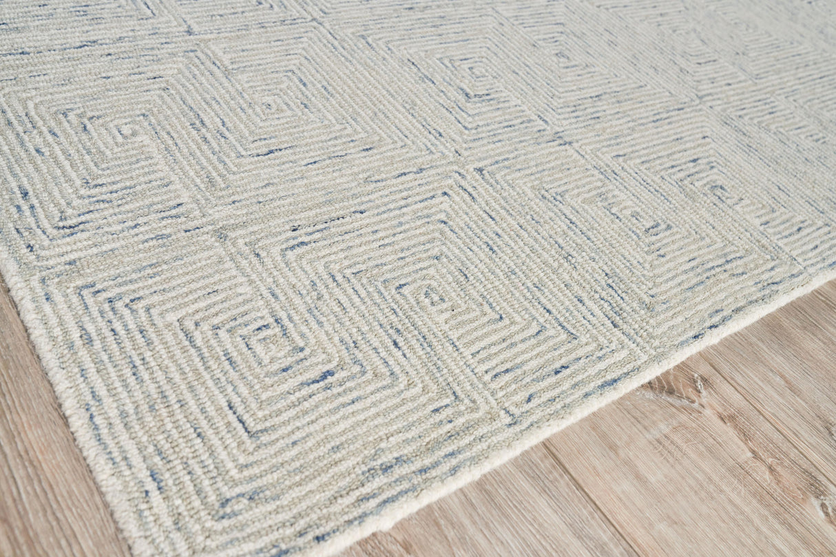 Exquisite Rugs Caprice Hand-tufted New Zealand Wool 4771 Light Blue/Ivory 12' x 15' Area Rug