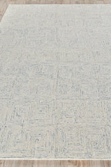 Exquisite Rugs Caprice Hand-tufted New Zealand Wool 4771 Light Blue/Ivory 8' x 10' Area Rug